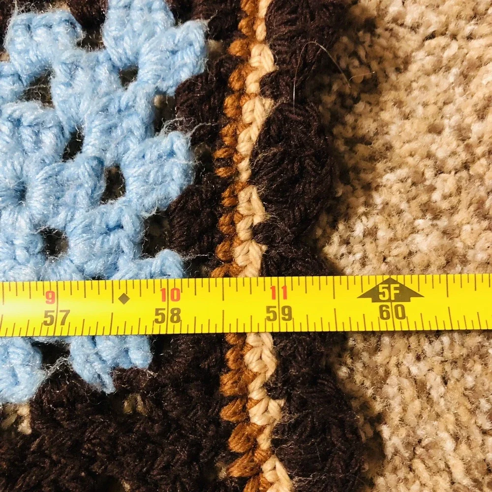 Handmade Afghan Granny Square Crochet Blanket Roseanne Big Bang Theory 103x59 XL